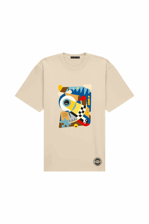 Koszulka oversize unisex 210 g „PERCEPCJA”, stan Obecność, Vibes Goods
