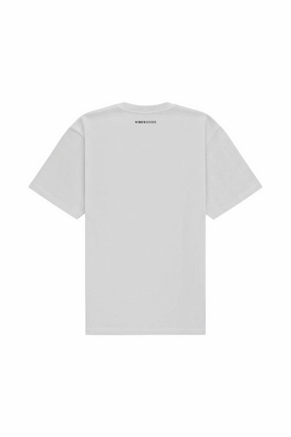 Koszulka oversize unisex 210 g „PERCEPCJA”, tył, stan Obecność, Vibes Goods