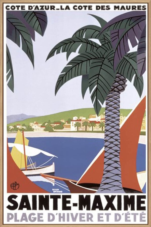 Vintage Sainte Maxime Roger Broders - Canvas Gallery Natural