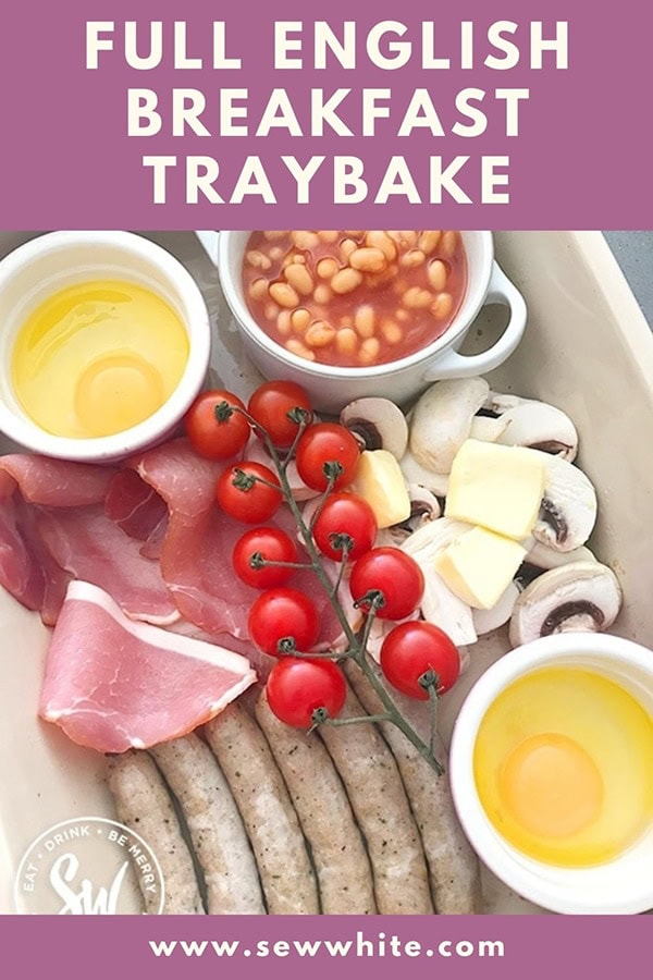 full english breakfast traybake pin