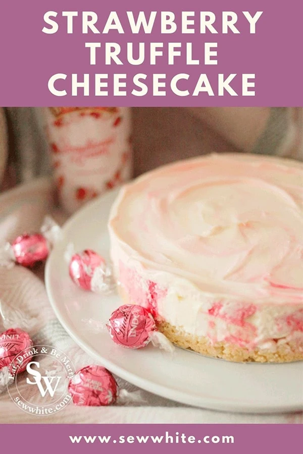 strawberry truffle cheesecake pin for pinterest