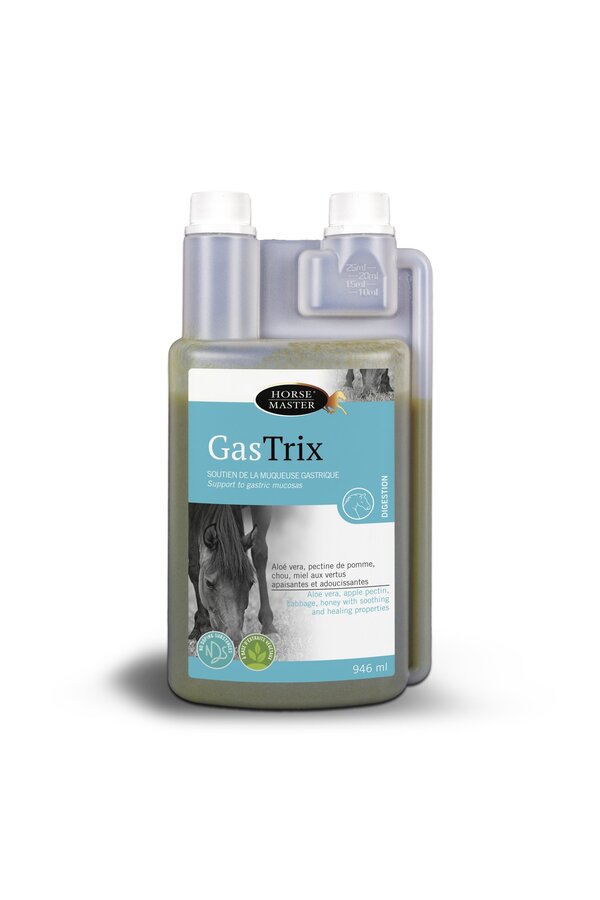 Flacon doseur de 946 ml de Gastrix Horse Master, complément pour le confort gastrique du cheval