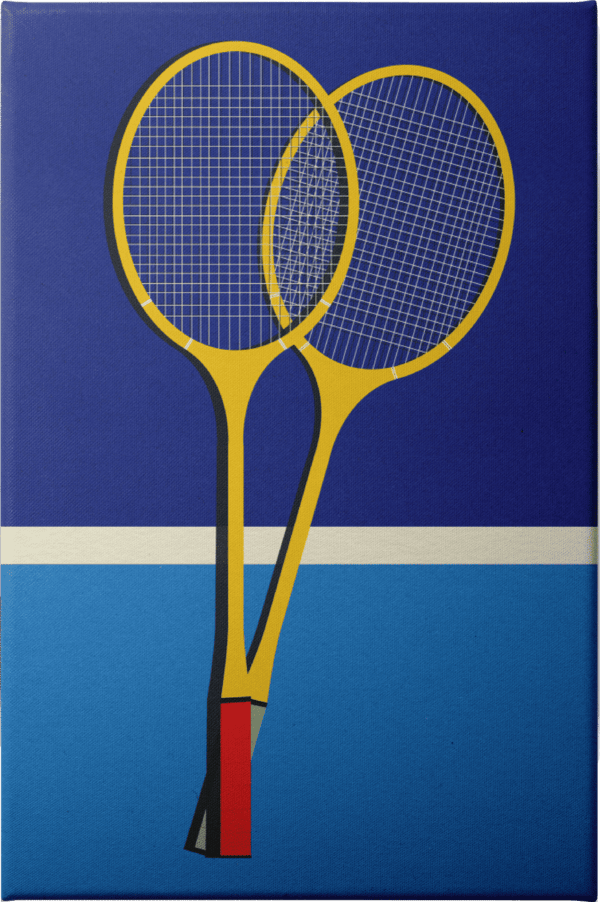 Wooden Badminton Rackets - Unframed Stretched Canvas