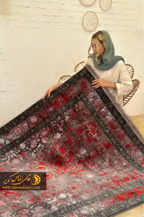 فرش ماشینی پتینه قرمز 700 شانه کد 73001 - تصویر 2