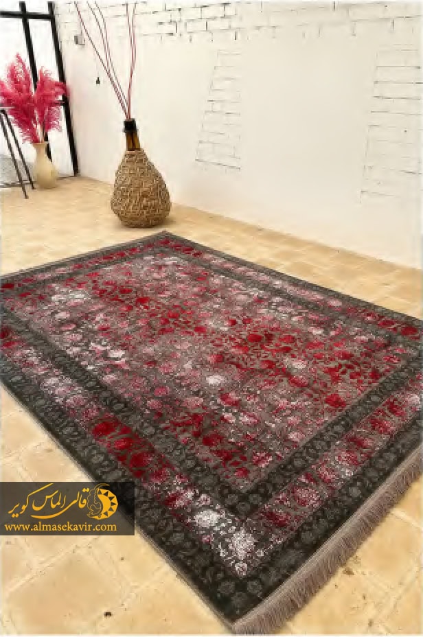 فرش ماشینی پتینه قرمز 700 شانه کد 73001