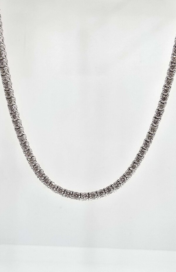 14k 6.70ctw Natural Diamond Tennis Necklace