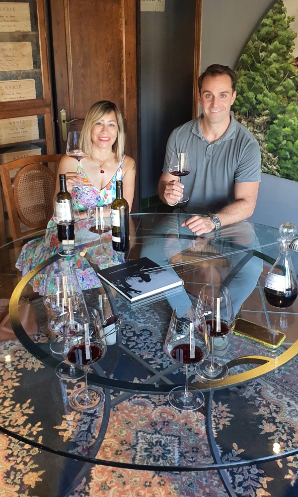 Enjoying a tasting at Clos LObac in Priorat