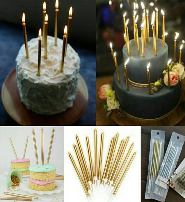 เทียน Metallic ทอง