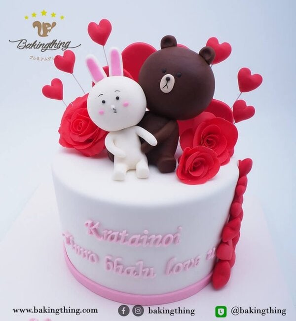 เค้ก 3 มิติ Brown bear and cony