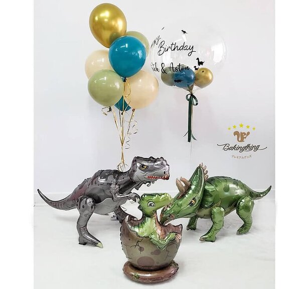 Green Blue Gold Cream Balloon