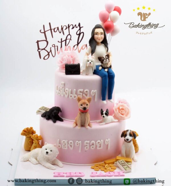 เค้ก 3 มิติ ผู้หญิง รักหมา