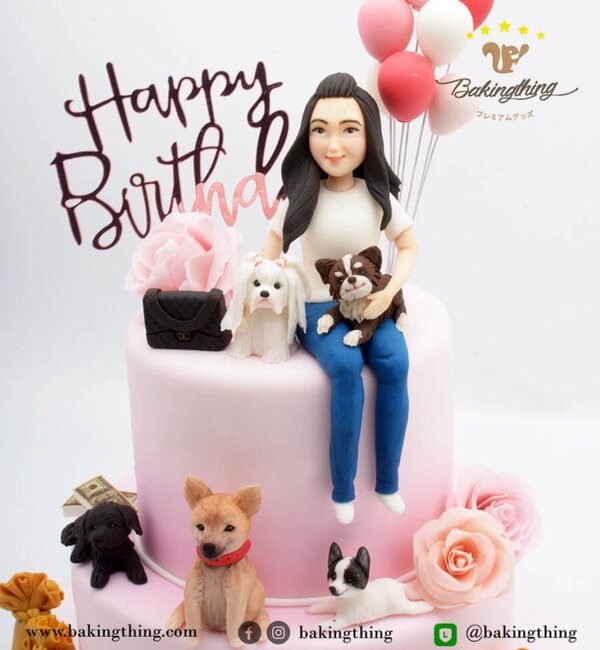 เค้ก 3 มิติ ผู้หญิง รักหมา