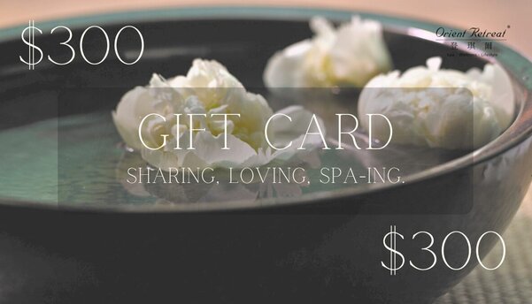 Orient Retreat Spa Toronto gift card in $300 value.
