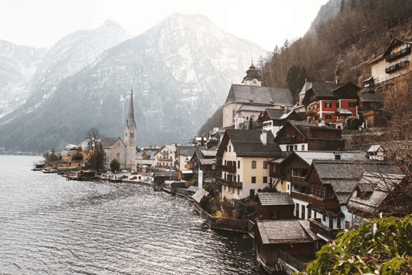 Another lake-side destination making this list is the town of Hallstatt in Austria. Winter is probably the best time of year to visit so that you get to see it in all its snowy glory!