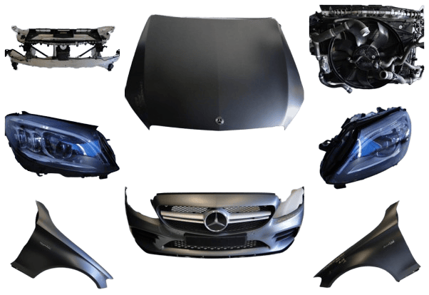 MERCEDES C KLASA C205 205 43 AMG LIFT ZDERZAK MASKA BŁOTNIK PAS CHŁODNICA LAMPA KOMPLET SZARY 297