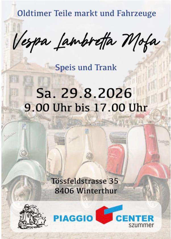 Piaggio Center Szummer - Oldtimer Teilemarkt - Vespa, Lambretta, Mofa