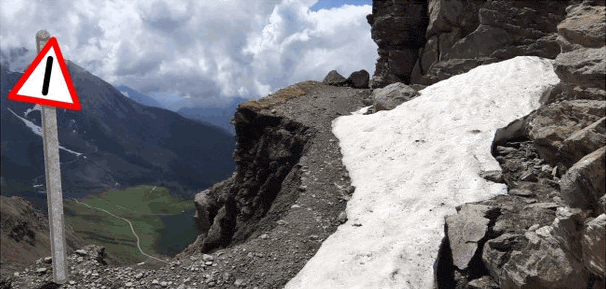 Avviso smottamento strada Colle delle Finestre Ciantiplagna