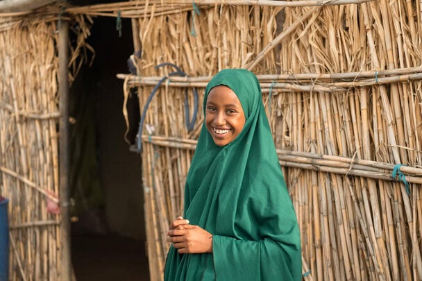 Fardowsa* is 12 years old and lives in Ethiopia. Thanks to a Save the Children supported school, she was able to continue her education and has become a community champion against early child marriage and female genital mutilation.