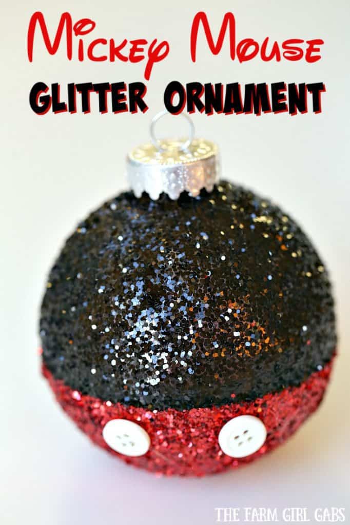 This Magical Mickey Mouse Glitter Ornament is the perfect DIY project for your Disney-inspired Christmas tree. #Disney #ChristmasOrnament #Craft #WaltDisneyWorld #DisneyCraft