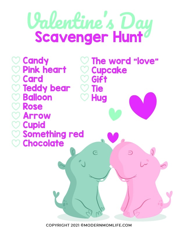 Valentines Day Scavenger Hunt