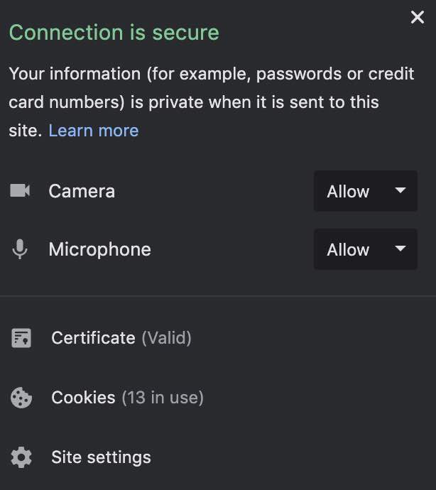 Camera Permissions Google Meet