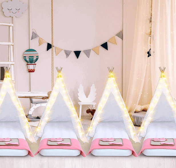 Custom sleepover teepee tent rentals for children's birthday parties in Myrtle Beach.