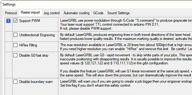 Raster Import Settings