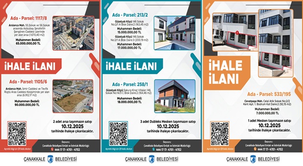 Çanakkale Belediyesi 6 Taşınmazı Satışa Çıkardı