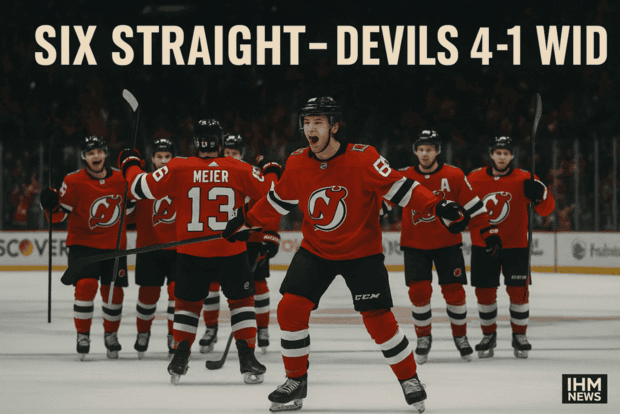 New Jersey Devils celebrate sixth straight win after 4-1 victory over Minnesota Wild