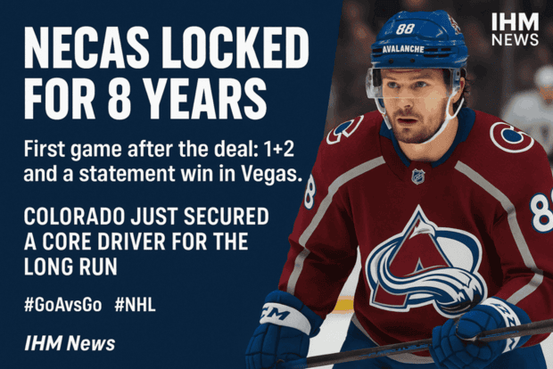 Necas locked for 8 years. First game after the deal: 1+2 and a statement win in Vegas
