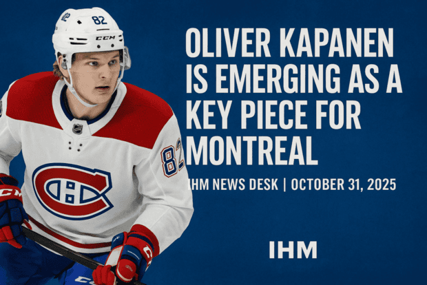 Oliver Kapanen is earning trust, minutes, and delivering results - 4 goals, 3 assists, and hard defensive work that coaches love.