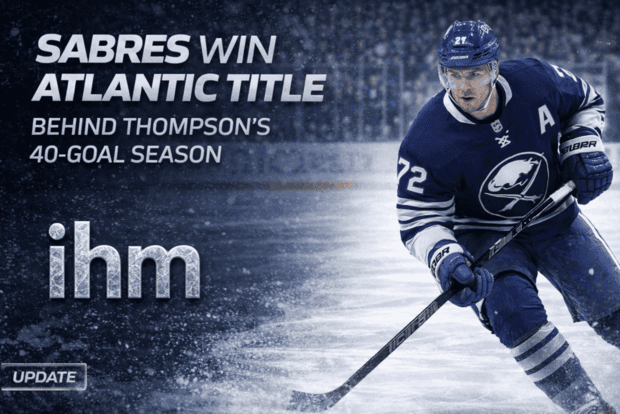 Sabres Win Atlantic Title Behind Thompson’s 40-Goal Season