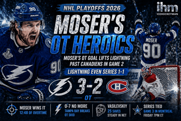 Lightning Respond in OT - Moser Lifts Tampa in Game 2 | IHM