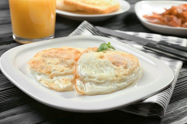 breakfast franchise review image of eggs fried hard