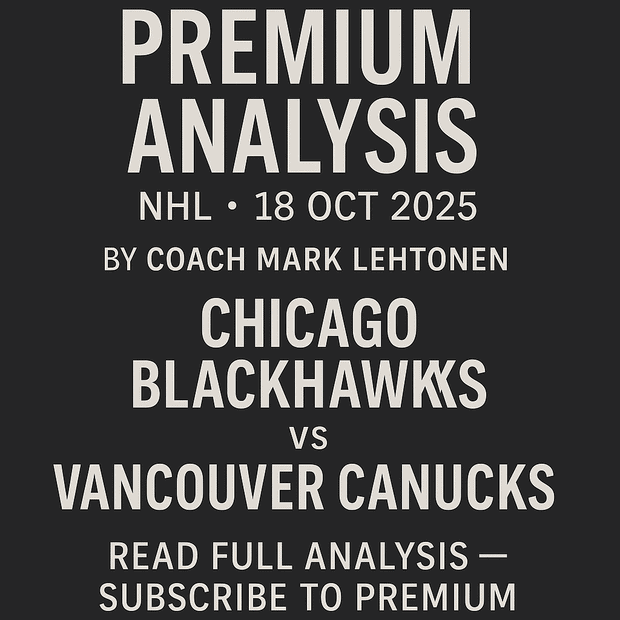 Chicago Blackhawks vs Vancouver Canucks by Coach Mark Lehtonen
