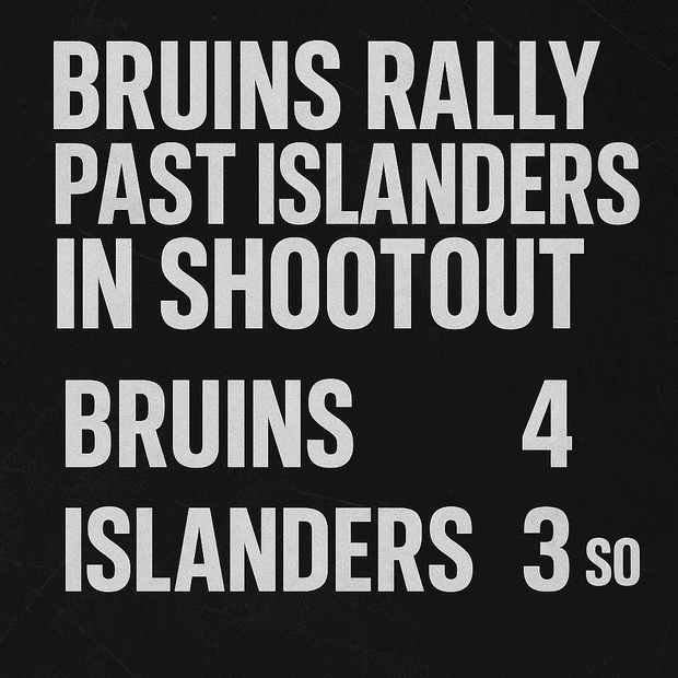Bruins rally past Islanders 4-3 in shootout as Khusnutdinov scores late and decides it | IHM News