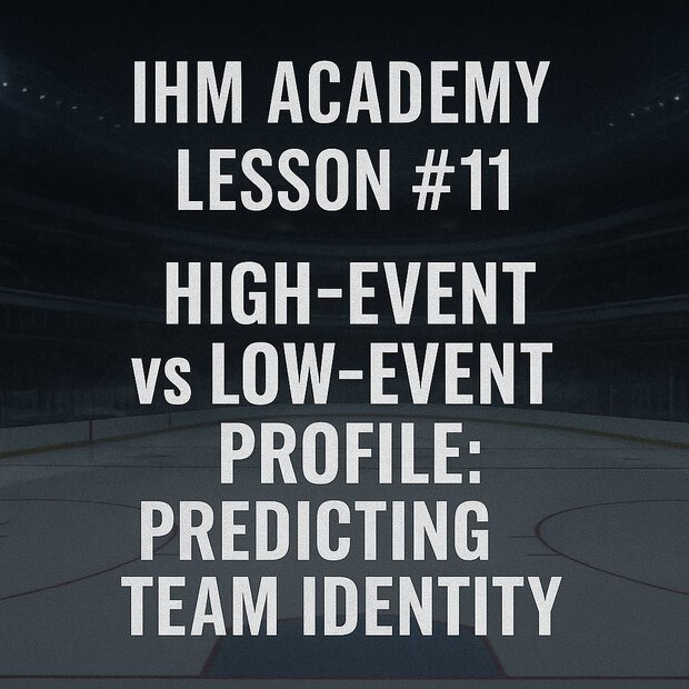 Performance Metrics Masterclass - Lesson 11 High-Event vs Low-Event Hockey: Identifying Team Identity Through Metrics