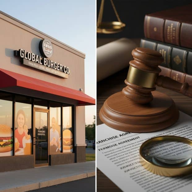franchise storefront combined with franchise legal images for franchise attorneys to solve