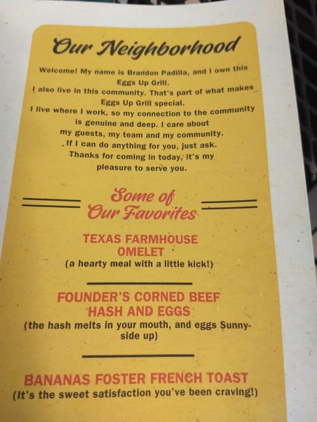 eggs up grill breakfast menu