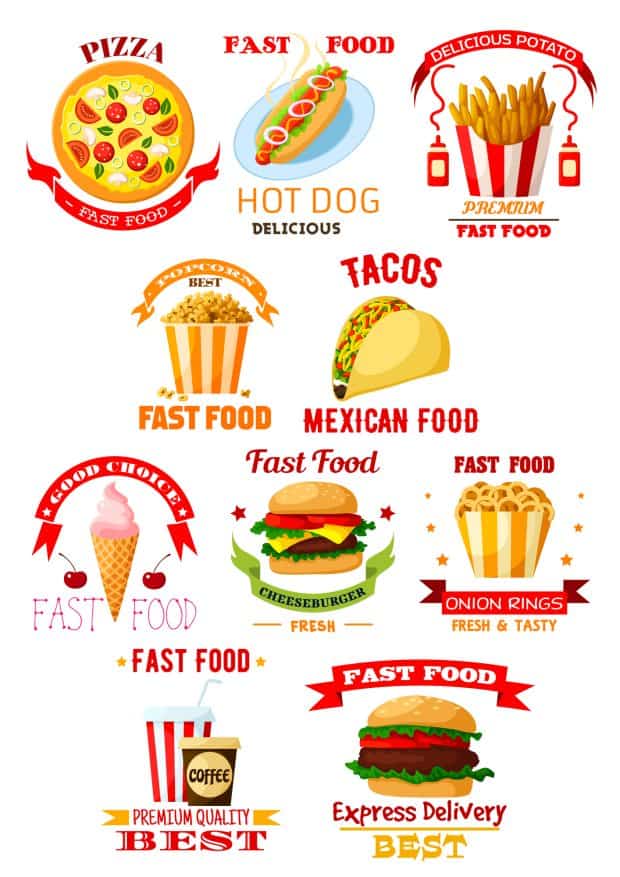 image of food items typically served at fast food franchises for article about fast food franchise capitals