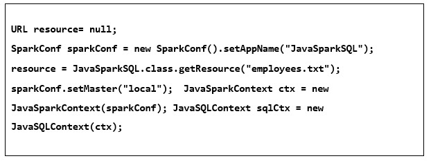 JavaSparkSQL yapılandırma kod örneği