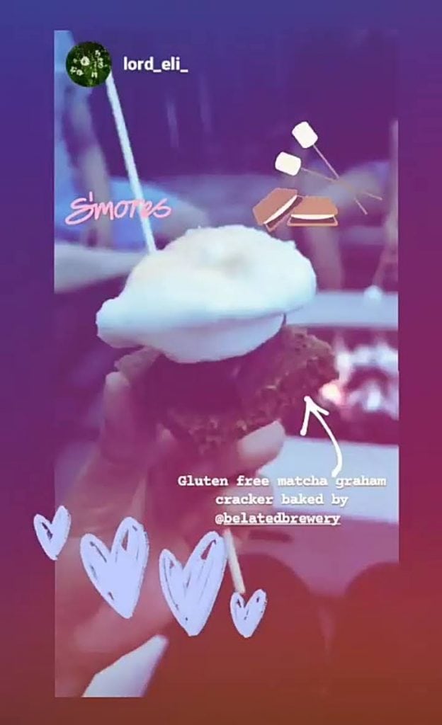 Instgram story smore with fire pit in background by Lordeli