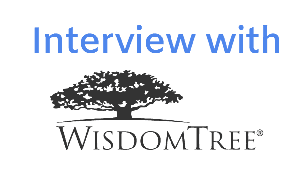 WisdomTree interview logo, financial services, tree graphic, branding.