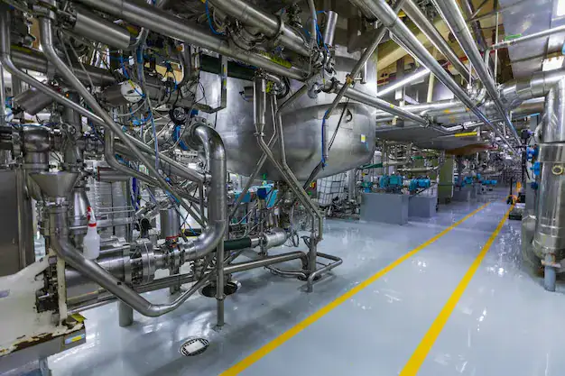 impianto chimico con pavimenti in resina ATEX