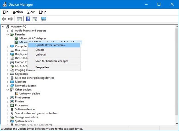 Update-Battery-Drivers-Windows-10