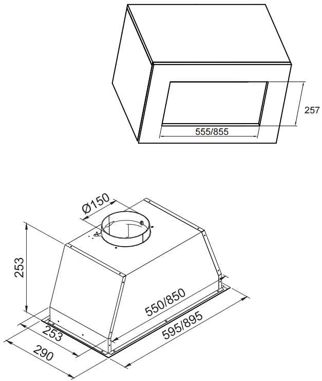Carysil Stainless Steel Built-in Canopy Rangehood 60CM
