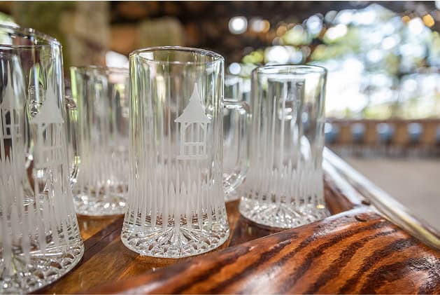 Mohonk Beer Mugs on a Wooden Table at Our New Paltz Resort