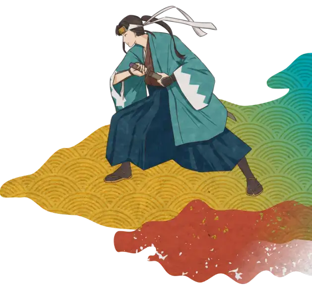サービスの背景の侍の装飾