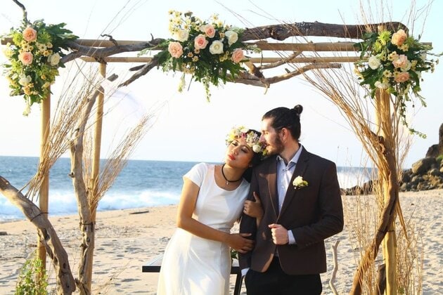 Brautpaar, Hochzeit, Trauung, Strand