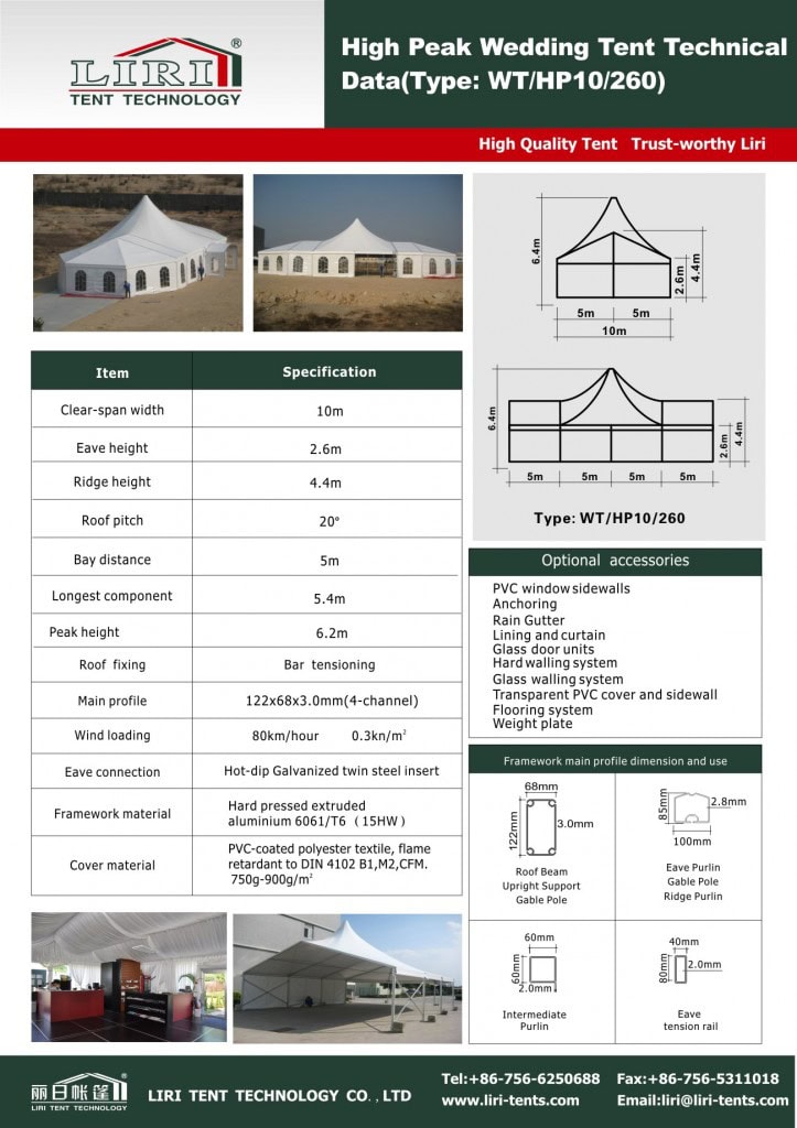 Beautiful 10x30m mixed tent with high peak